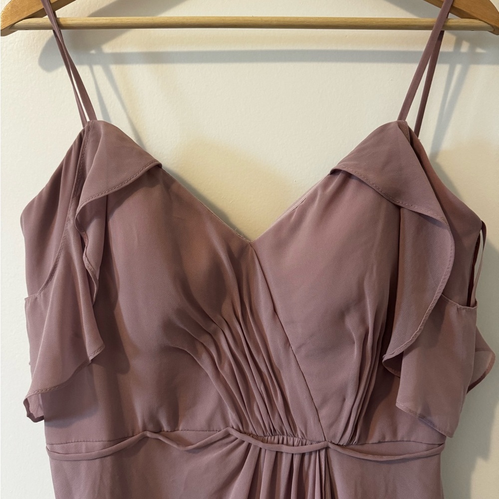 Desert rose chiffon bridesmaid dress